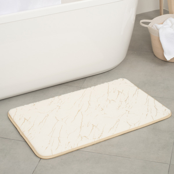 Изображение товара Коврик для ванной FORA Marble FOR-HAP-50-80-MBG (айвори/золото)