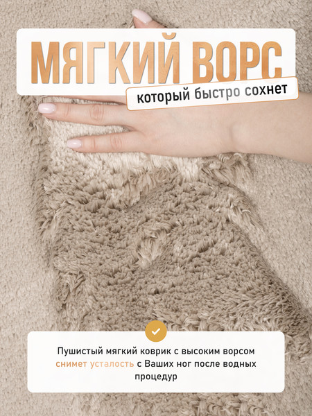 Изображение товара Коврик для туалета FORA Serenity Spa FOR-HAP-50-50BEG (серебристо-бежевый)