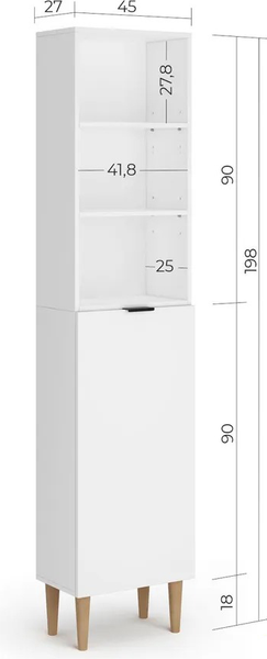 Изображение товара Стеллаж Monofix Одос с одной дверцей (белый)
