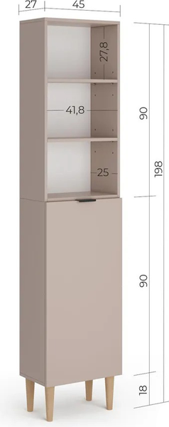 Изображение товара Стеллаж Monofix Одос с одной дверцей (капучино)