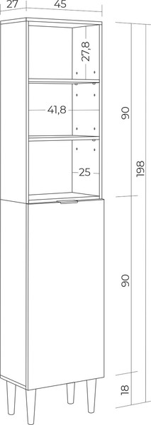 Изображение товара Стеллаж Monofix Одос с одной дверцей (графит)