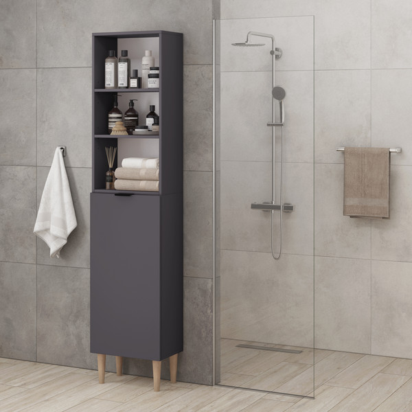 Изображение товара Стеллаж Monofix Одос с одной дверцей (графит)