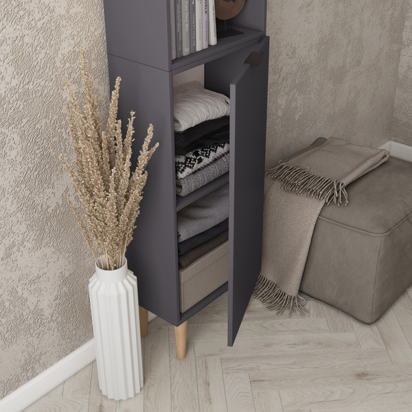 Изображение товара Стеллаж Monofix Одос с одной дверцей (графит)