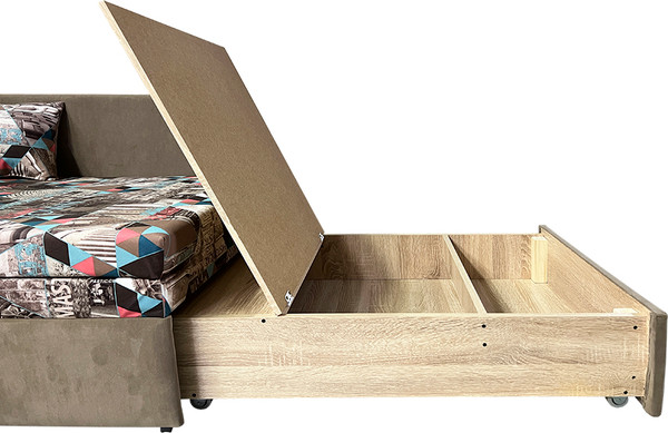 Изображение товара Тахта Lama мебель Эльза-3 левый (Snow Brown/Ultra Stone)