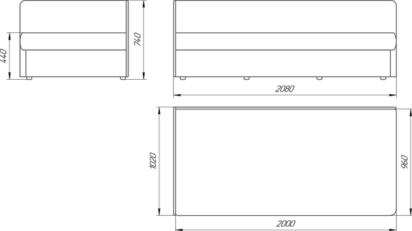 Изображение товара Тахта Lama мебель Эльза-2 правый (Amigo Cocoa)