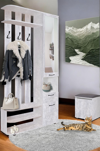 Изображение товара Секция в прихожую Мебель-Класс Беркли правый (бетон)