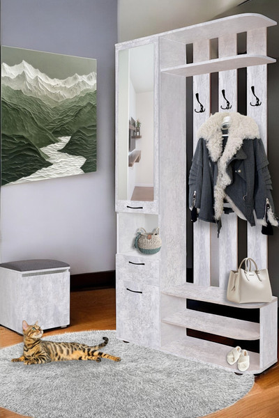 Изображение товара Секция в прихожую Мебель-Класс Беркли левый (бетон)