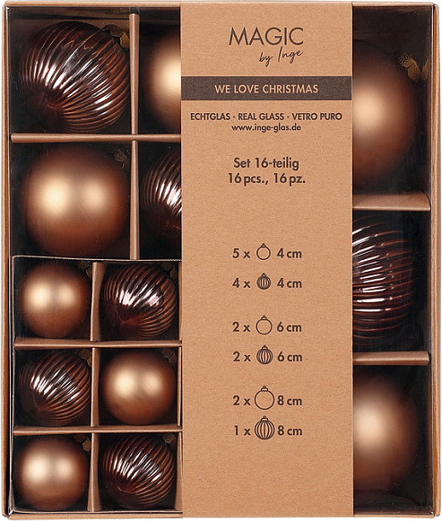 Изображение товара Набор шаров новогодних Inge's Christmas One-Two-Tree! / 15101P418 (16шт, медный)