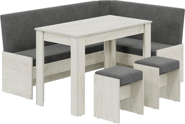 Изображение товара Обеденная группа ТриЯ Пекин (дуб крафт белый/микровелюр Duna Steel)