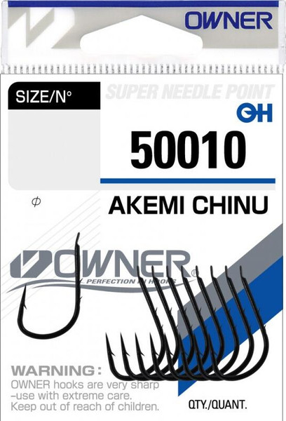 Изображение товара Набор крючков рыболовных Owner Akemi Chinu black №2 / 50010-02 (10шт)