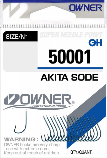 Изображение товара Набор крючков рыболовных Owner Akita Sode blue №10 / 50001-10 (17шт)
