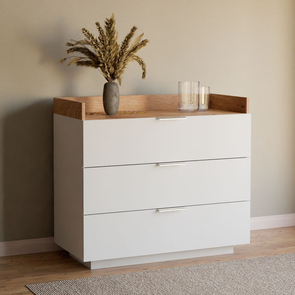 Изображение товара Комод Dipriz Melamine Д.20056.1 (белый/артизан)