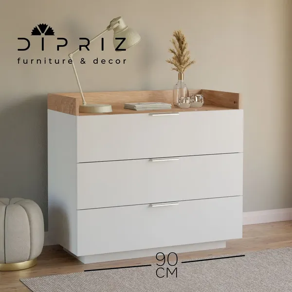 Изображение товара Комод Dipriz Melamine Д.20056.1 (белый/артизан)