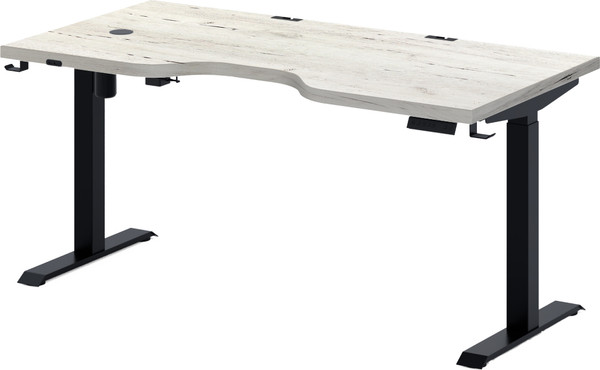 Изображение товара Стол с подъемным механизмом Millwood Подъемный Смарт с вырезом 160x80 (дуб белый Craft/металл черный)