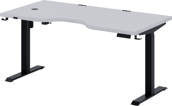 Изображение товара Стол с подъемным механизмом Millwood Подъемный Смарт с вырезом 160x80 (белый/металл черный)