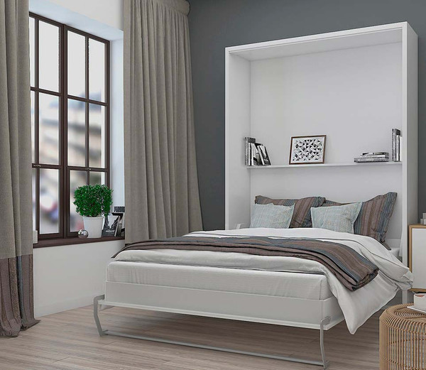 Изображение товара Шкаф-кровать трансформер Макс Стайл Kart 36мм 140x200 (белый классический W960 ST7)