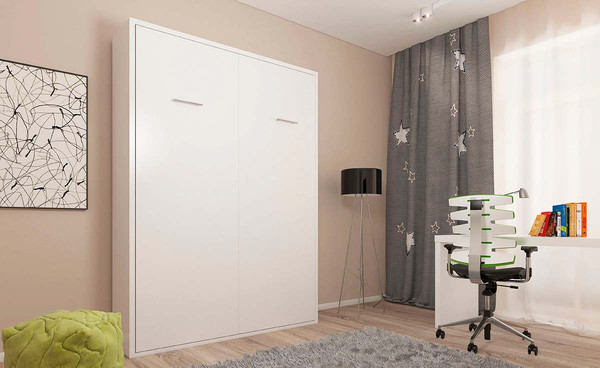 Изображение товара Шкаф-кровать трансформер Макс Стайл Kart 36мм 140x200 (белый классический W960 ST7)