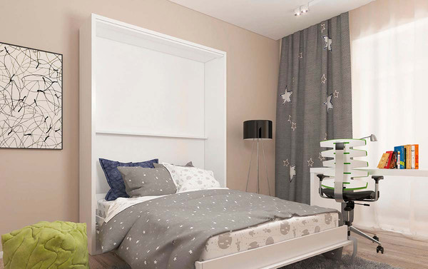 Изображение товара Шкаф-кровать трансформер Макс Стайл Kart 36мм 160x200 (белый классический W960 ST7)