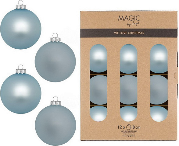 Изображение товара Набор шаров новогодних Inge's Christmas Snow Walk / 16115P812 (12шт, голубой)