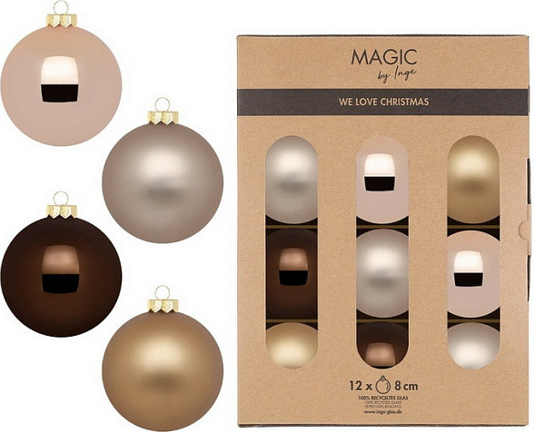 Изображение товара Набор шаров новогодних Inge's Christmas Green Balance / 15101P812 (12шт, медный)