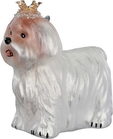 Изображение товара Елочная игрушка Inge's Christmas Figural Glass Ornaments. Гаванский бишон / 64949H120