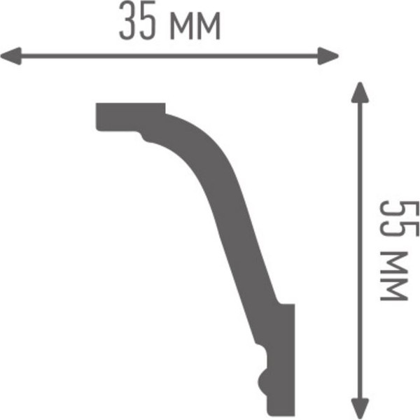 Изображение товара Плинтус потолочный ПЛИНТЭКС IС 35/55 SCК