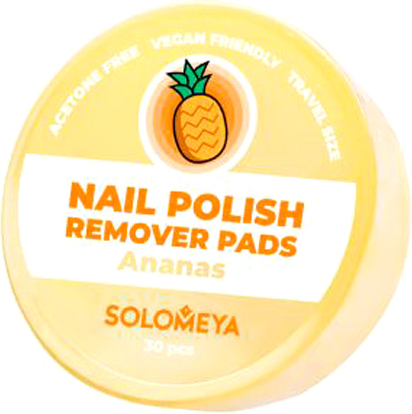 Изображение товара Салфетки для снятия лака Solomeya Pads Acetone Free Ананас / 14-2117 (30шт)