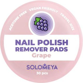Изображение товара Салфетки для снятия лака Solomeya Pads Acetone Free Виноград / 14-2120 (30шт)