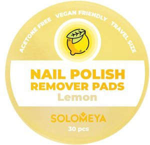 Изображение товара Салфетки для снятия лака Solomeya Pads Acetone Free Лимон / 14-2118 (30шт)