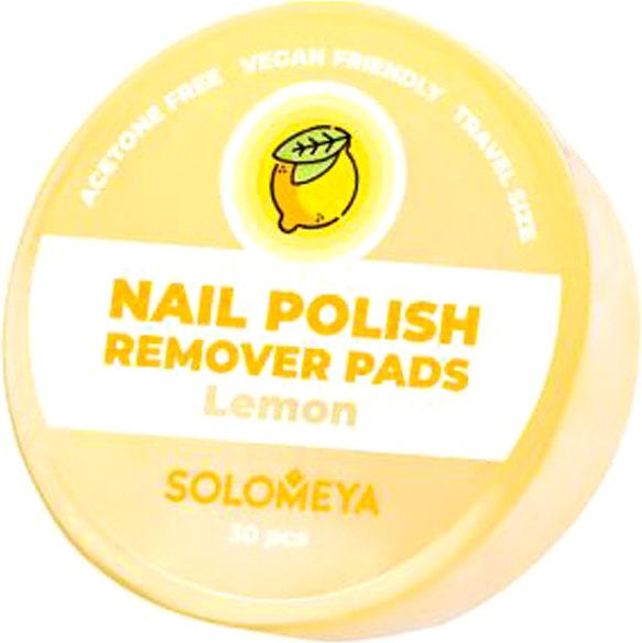 Изображение товара Салфетки для снятия лака Solomeya Pads Acetone Free Лимон / 14-2118 (30шт)