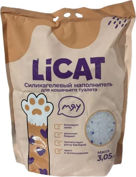 Изображение товара Наполнитель для туалета LiCat Силикагелевый (7.6л/3.05кг)