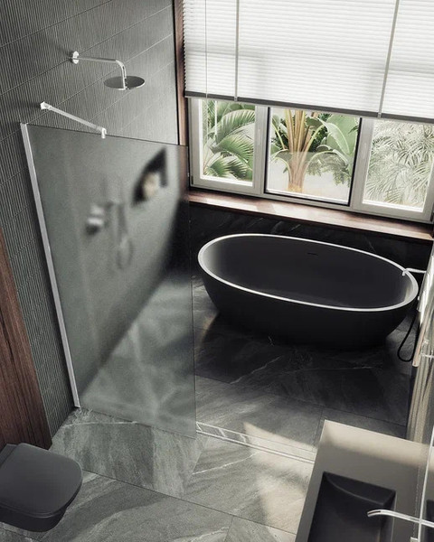 Изображение товара Душевая стенка MaybahGlass 195х99 / MGD-1357-1ш (сатин/белый матовый)