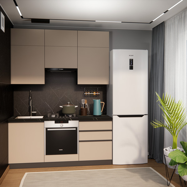 Изображение товара Кухонный гарнитур ВерсоМебель Эко Премиум 1.8 (глиняный серый/ст. тунис)