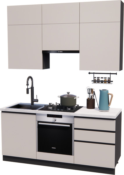 Изображение товара Кухонный гарнитур ВерсоМебель Эко Премиум 1.8 (кашемир/ст. мрамор лацио)