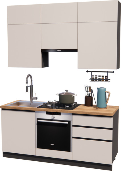 Изображение товара Кухонный гарнитур ВерсоМебель Эко Премиум 1.8 (кашемир/ст. дуб вотан)