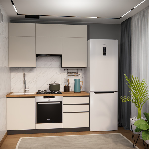 Изображение товара Кухонный гарнитур ВерсоМебель Эко Премиум 1.8 (кашемир/ст. дуб вотан)