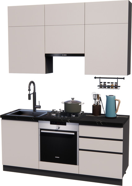 Изображение товара Кухонный гарнитур ВерсоМебель Эко Премиум 1.8 (кашемир/ст. тунис)