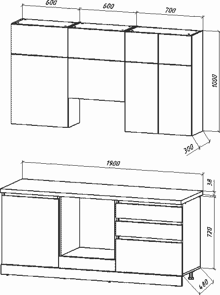 Изображение товара Кухонный гарнитур ВерсоМебель Эко Премиум 1.9 (глиняный серый/ст. дуб вотан)
