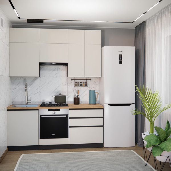 Изображение товара Кухонный гарнитур ВерсоМебель Эко Премиум 1.9 (кашемир/ст. дуб вотан)