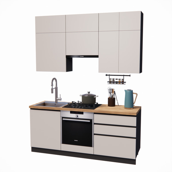 Изображение товара Кухонный гарнитур ВерсоМебель Эко Премиум 1.9 (кашемир/ст. дуб вотан)