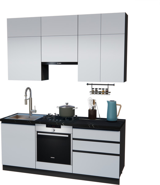 Изображение товара Кухонный гарнитур ВерсоМебель Эко Премиум 2.0 (сумеречный голубой/ст. тунис)