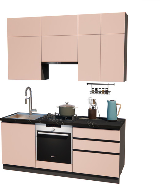 Изображение товара Кухонный гарнитур ВерсоМебель Эко Премиум 2.0 (пудровый/ст. тунис)