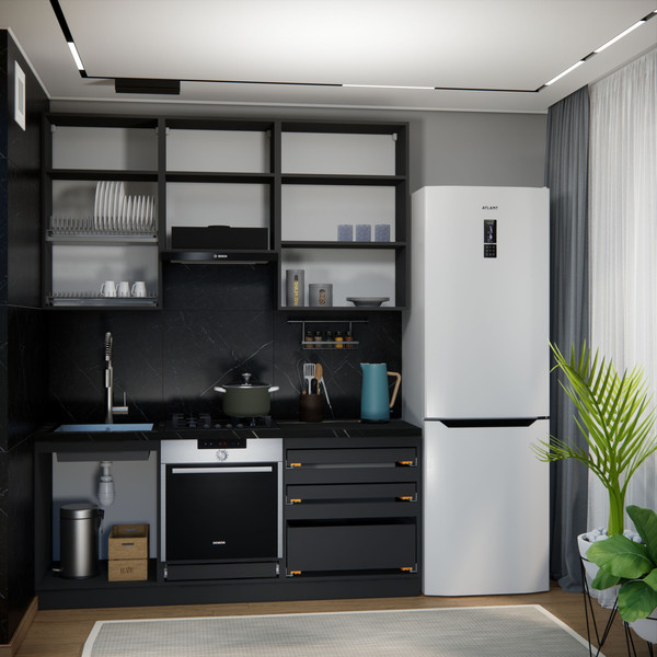 Изображение товара Кухонный гарнитур ВерсоМебель Эко Премиум 2.0 (пудровый/ст. тунис)