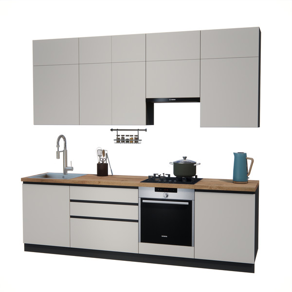 Изображение товара Кухонный гарнитур ВерсоМебель Эко Премиум 2.6 (кашемир/ст. дуб вотан)