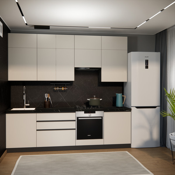 Изображение товара Кухонный гарнитур ВерсоМебель Эко Премиум 2.6 (кашемир/ст. тунис)