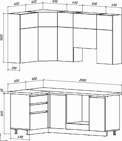 Изображение товара Кухонный гарнитур ВерсоМебель Эко Премиум 1.2x2.0 левая (глиняный серый/ст. тунис)