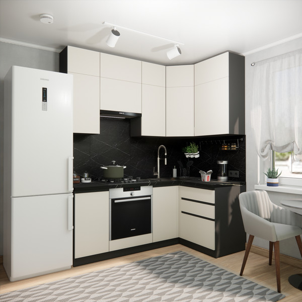 Изображение товара Кухонный гарнитур ВерсоМебель Эко Премиум 1.2x2.0 правая (кашемир/ст. тунис)