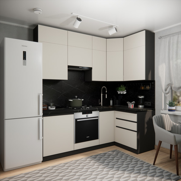 Изображение товара Кухонный гарнитур ВерсоМебель Эко Премиум 1.2x2.2 правая (кашемир/ст. тунис)