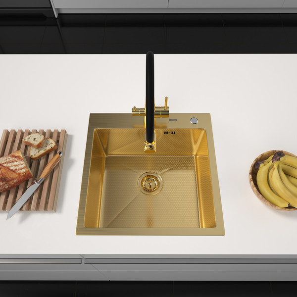 Изображение товара Мойка кухонная Arfeka Eco AR PVD Nano Decor 50x50 (золото)