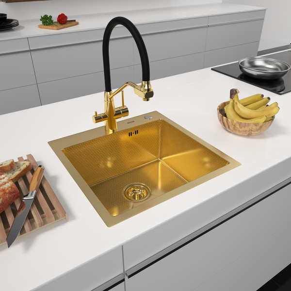 Изображение товара Мойка кухонная Arfeka Eco AR PVD Nano Decor 50x50 (золото)